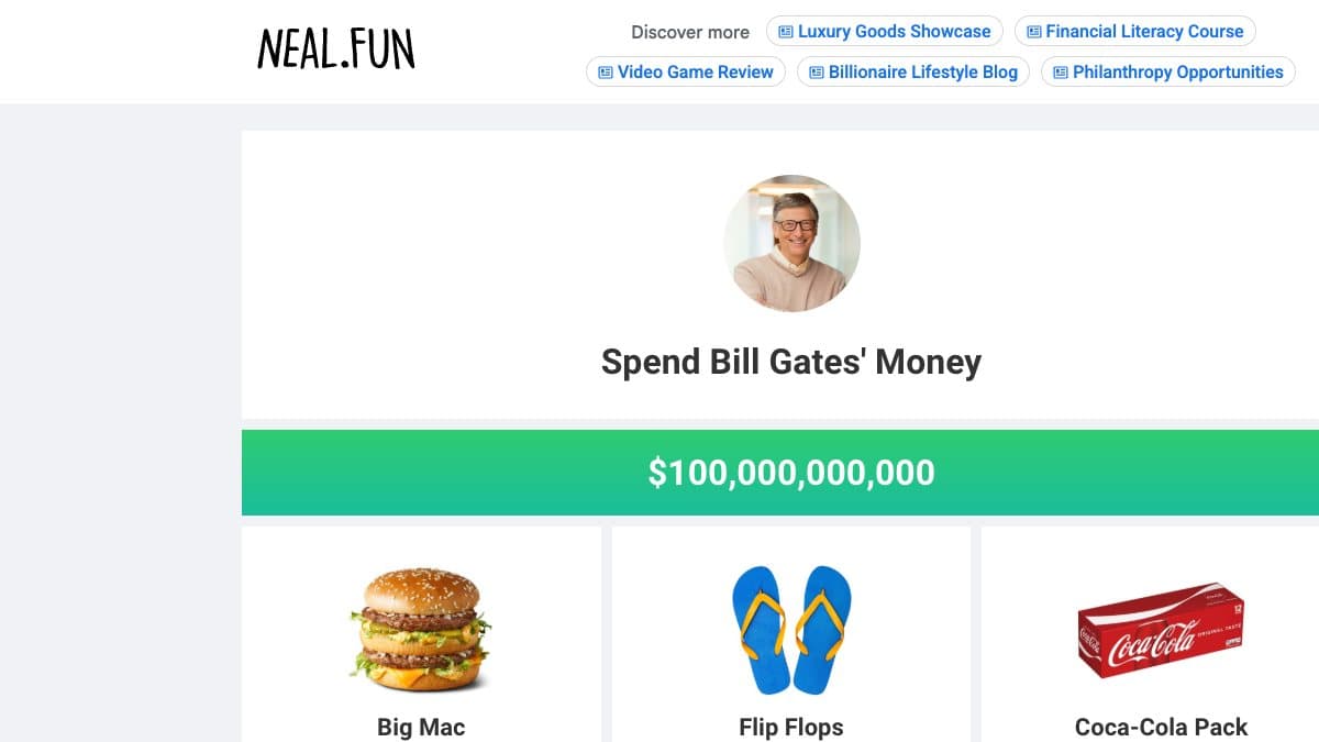 Spend Bill Gates' Money website